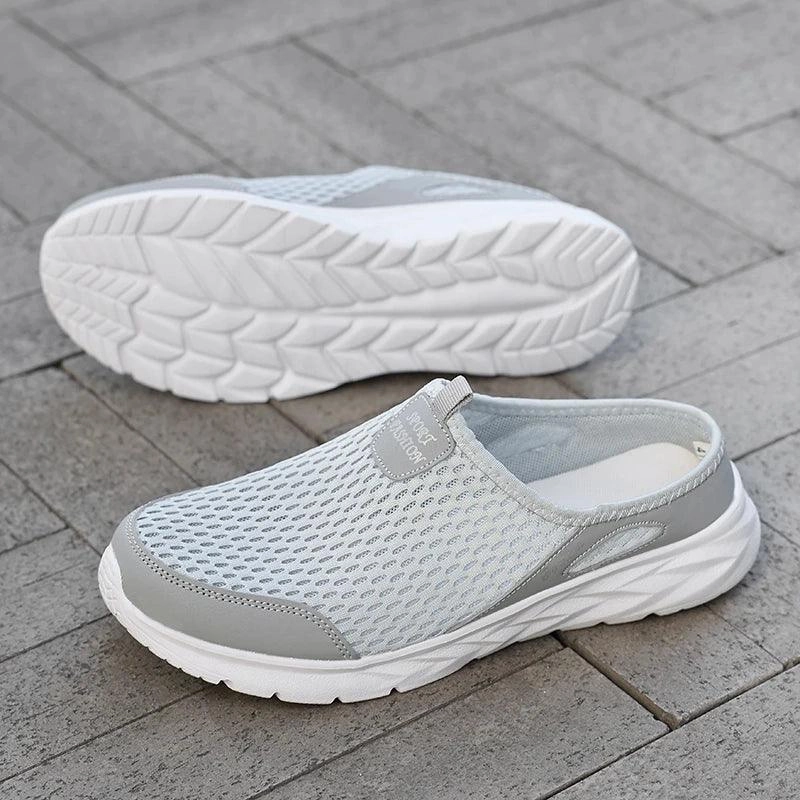 Breathable Mesh Mens Summer Half Slippers | Lightweight Walking Shoes Slippers With Hard Sole