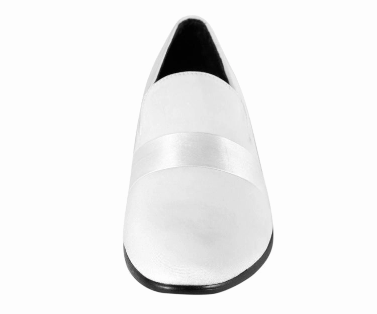 Amali Knight Elegant White Velvet Loafers For Men Studded Loafers