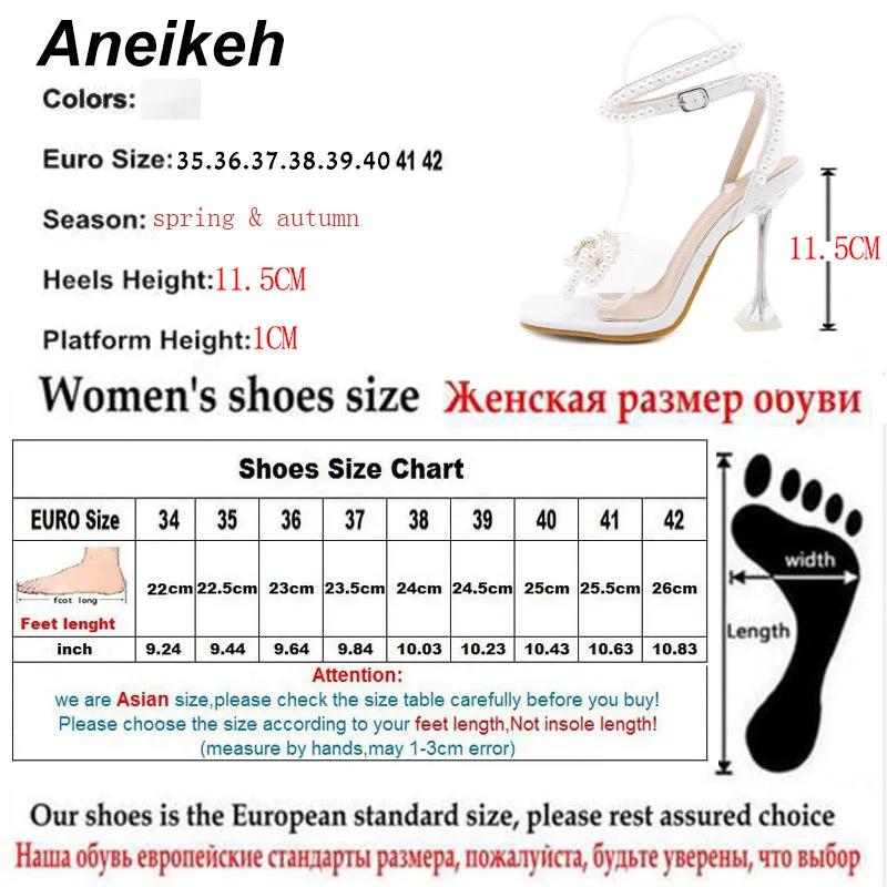 Aneikeh 2024 Summer White String Bead High Heels Wedding Shoes Butterfly-Knot Narrow Band Thin Heels  Square Toe Party Sandals Sandals With Wedge