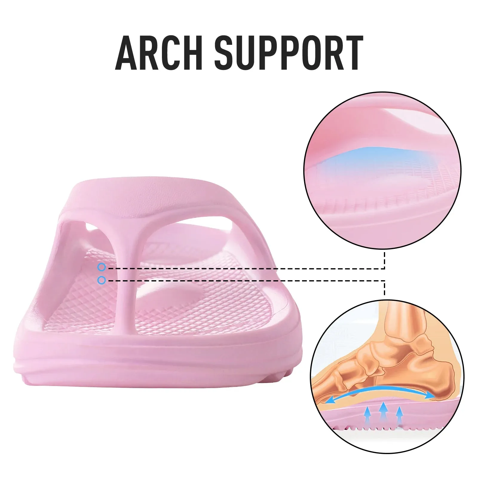Arch Support Flip Flops Waterproof Slides