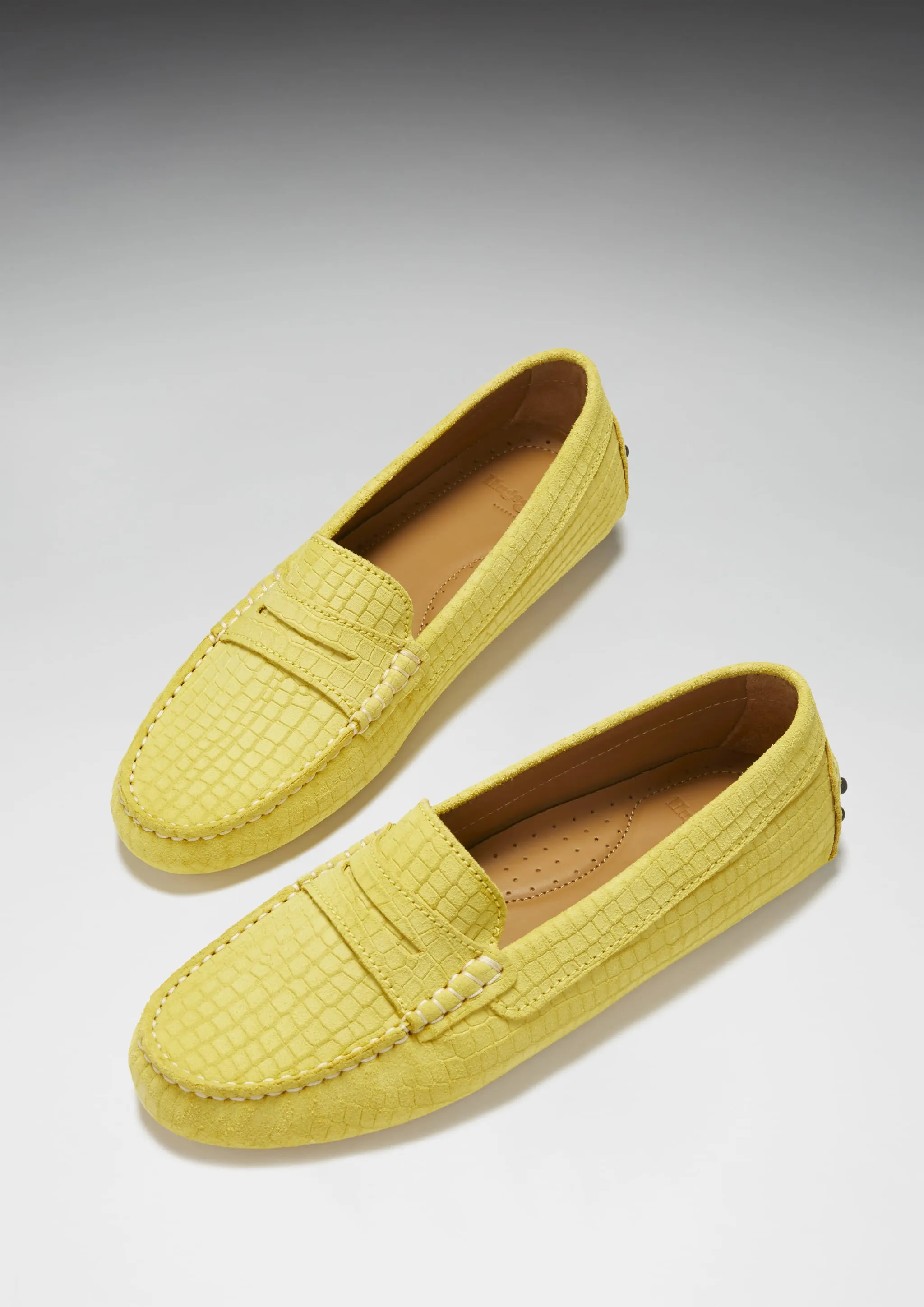 Women's Penny Driving Loafers, yellow embossed suede Dolce Vita Penny Loafers