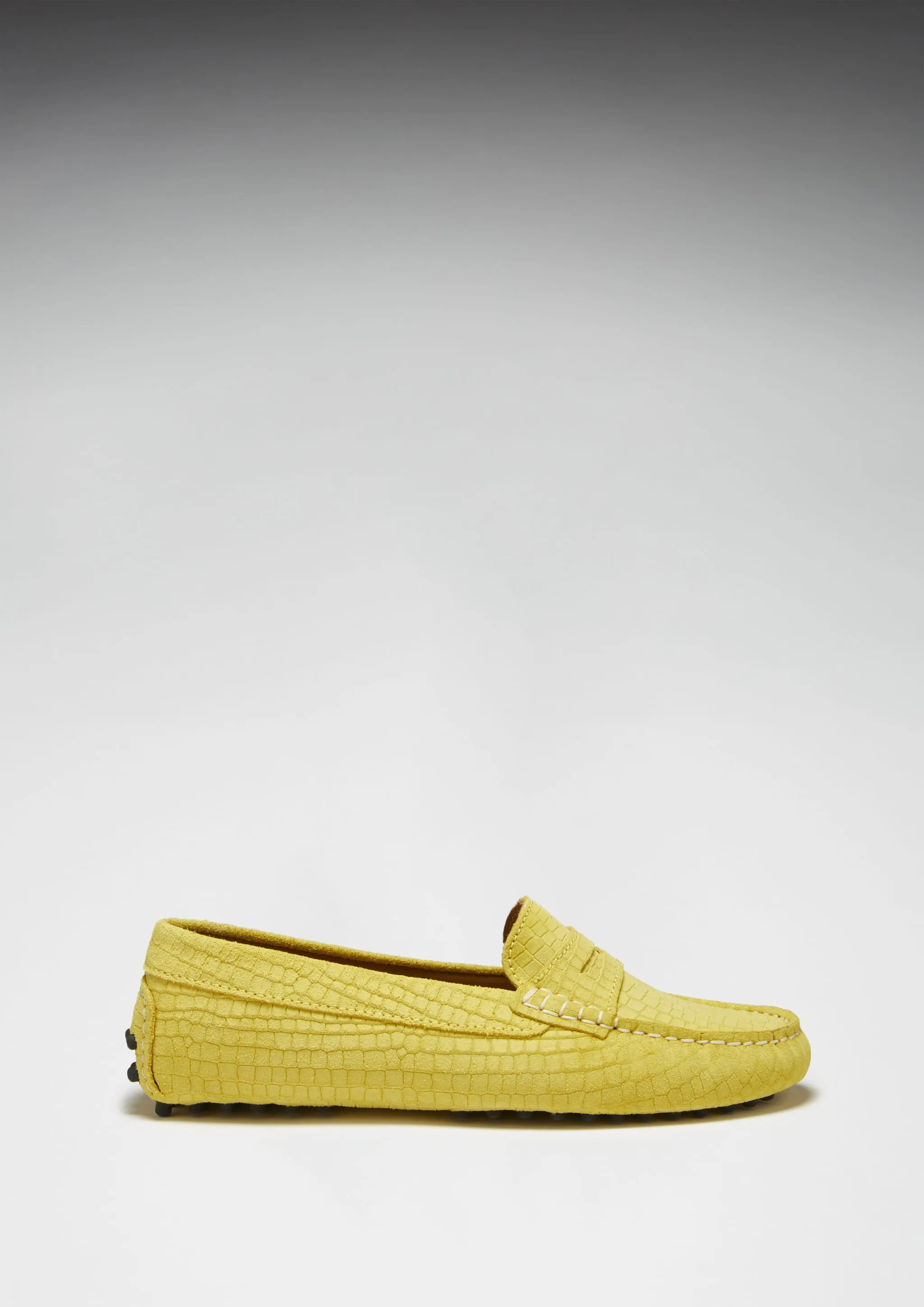 Loafers With Ankle Pants Women's Penny Driving Loafers, yellow embossed suede