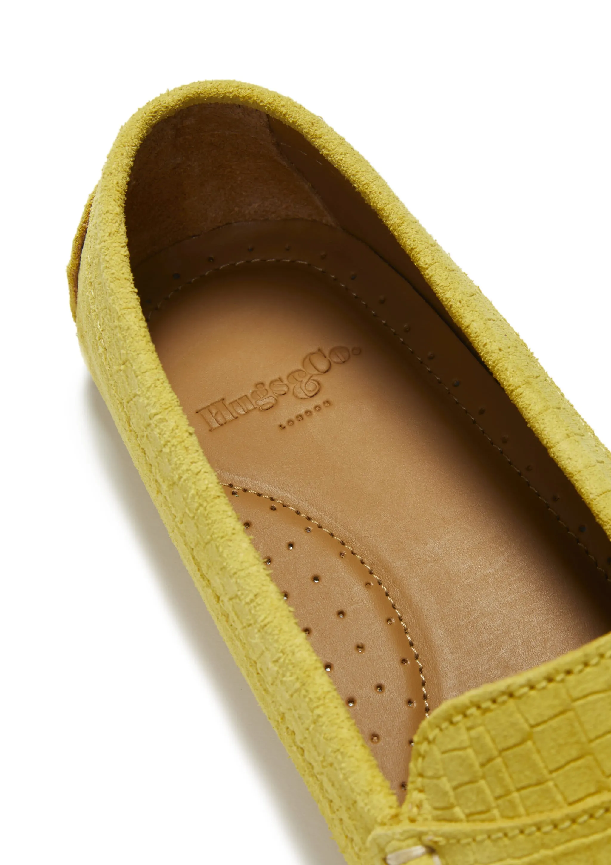 Best Lug Sole Loafers Women's Penny Driving Loafers, yellow embossed suede