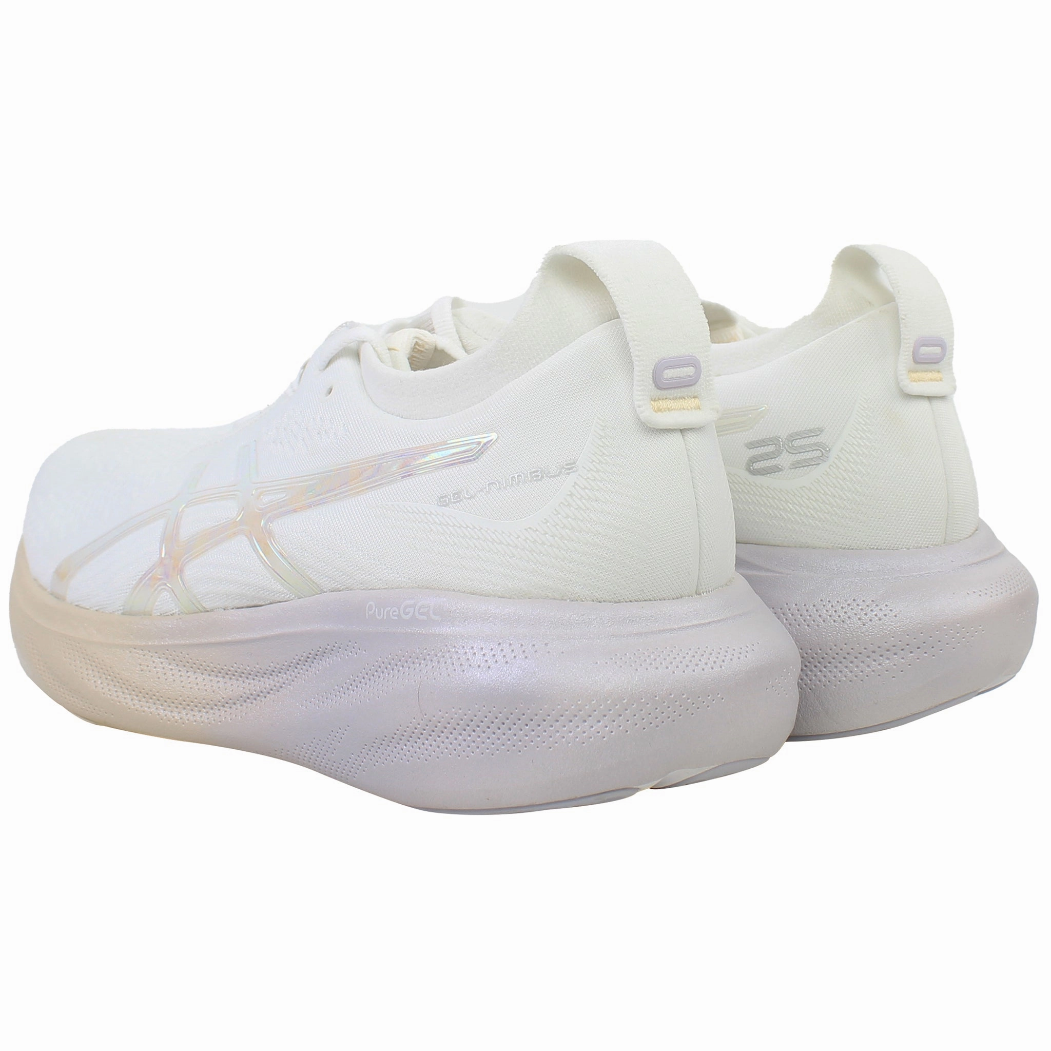 Asics Gel-Nimubs 25 Anniversary Womens White Running Shoes Asics Frequent Trail Running Shoes