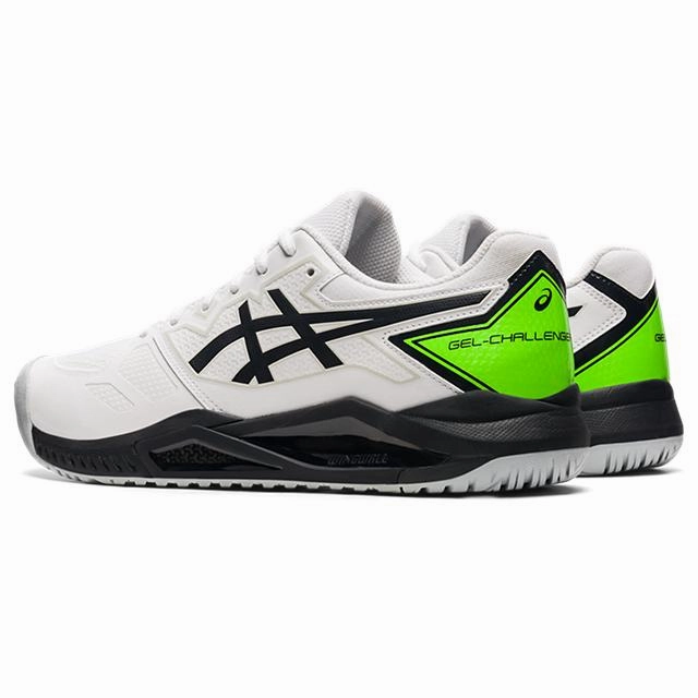 Asics Gel Challenger 13 Tennis Shoes - White/Green Gecko Asics Rotation Shoes