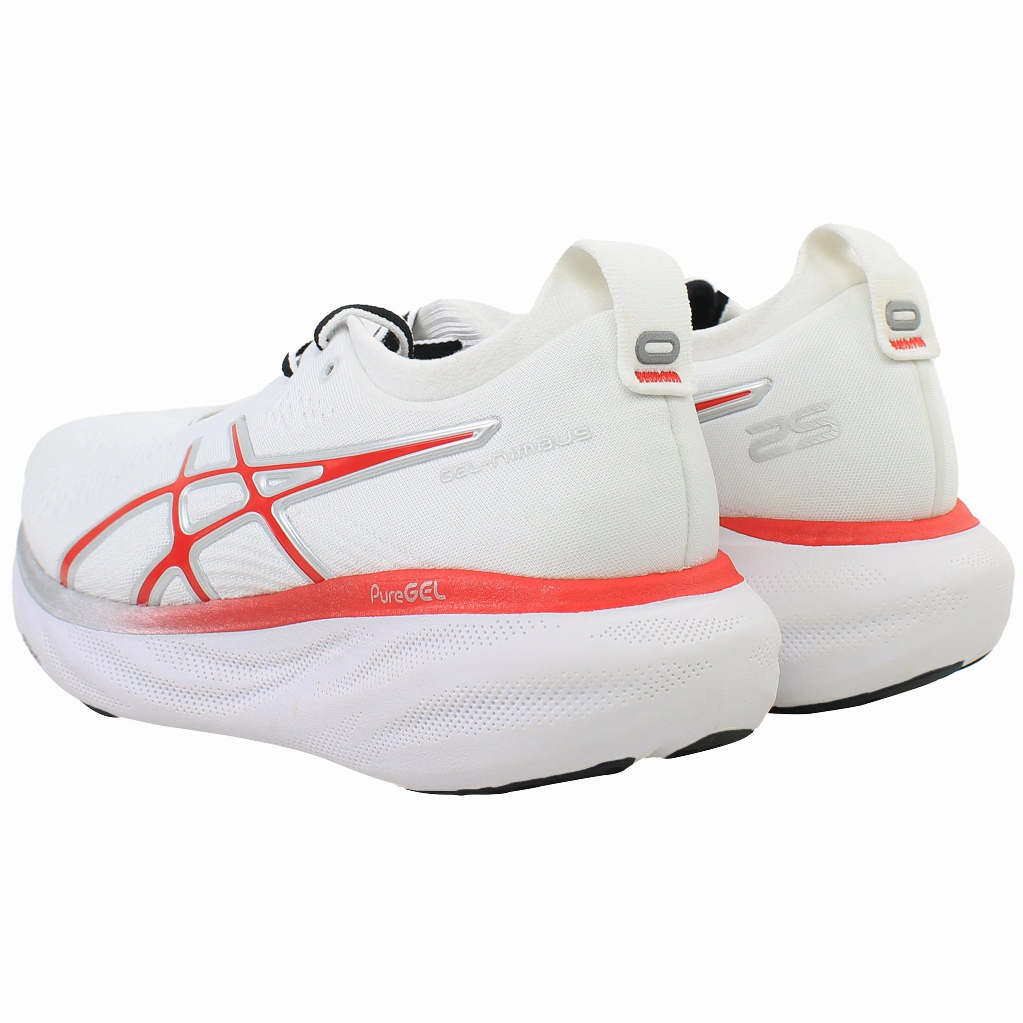 Asics Gel-Nimbus 25 Anniversary Mens White Running Shoes Asics Shoe Width B Or D