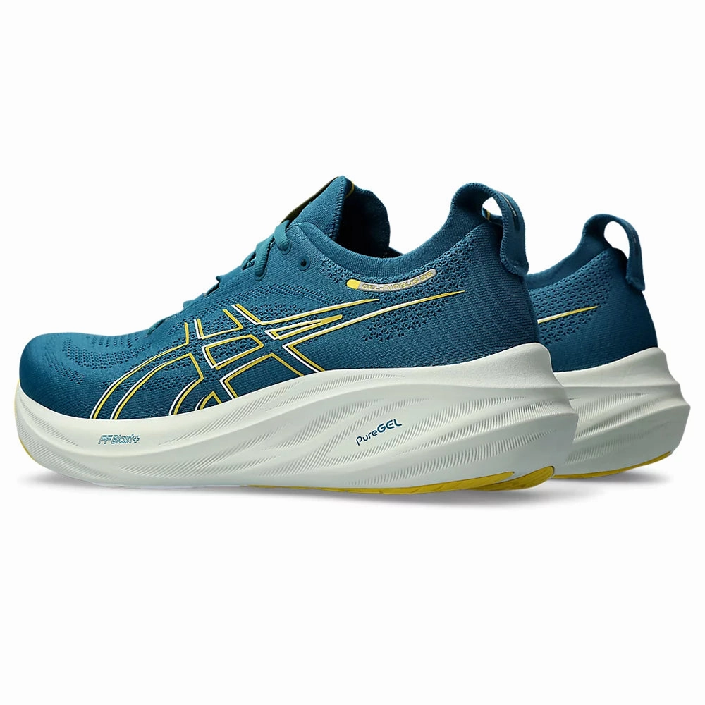 ASICS GEL NIMBUS 26 MEN'S (EVENING TEAL/ LIGHT MUSTARD) RUNNING SHOES Asics Running Shoes Jd Sports