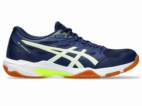Asics Gel-Rocket 11 Men Blue Expanse/Safety Yellow Asics Running Shoes Line Up