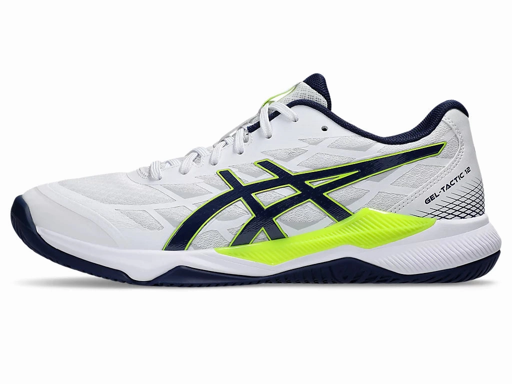 Asics Gel-Tactic 12 Men White/Blue Expanse Asics Tennis Shoes On Sale