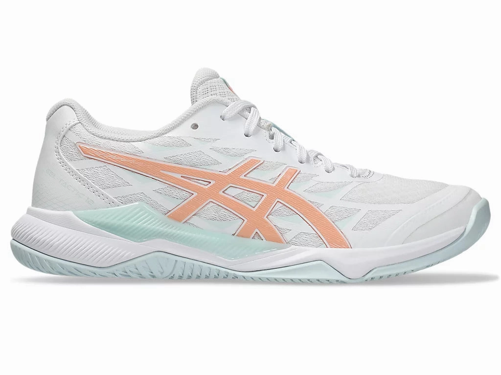 Asics Court Tennis Shoes Asics Gel-Tactic 12 Women White/Bright Sunstone