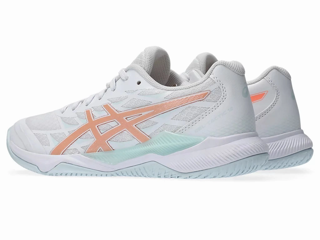 Asics Gel-Tactic 12 Women White/Bright Sunstone Low Drop Asics Running Shoes