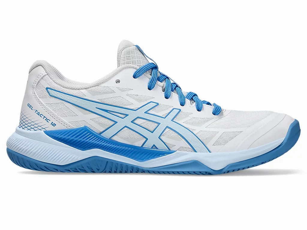Asics Gel-Tactic 12 Womens White/Light Blue Asics Gel Vanisher Running Shoes