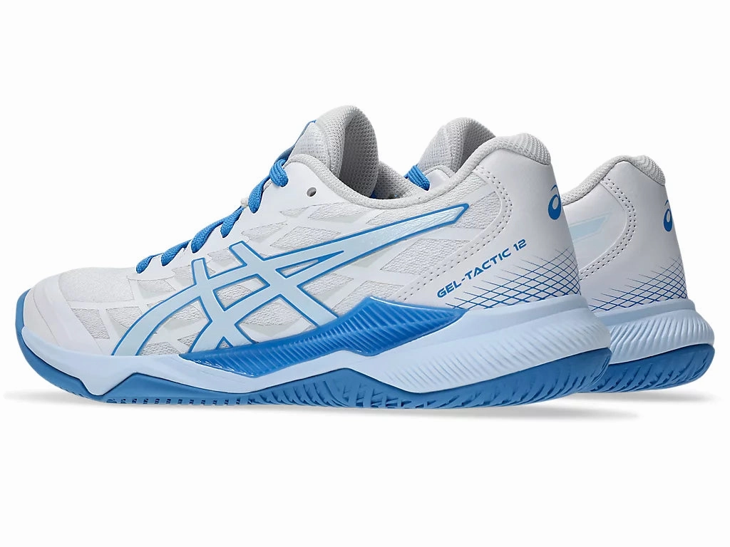Asics Gel-Tactic 12 Womens White/Light Blue Asics Shoes 4d Guidance System