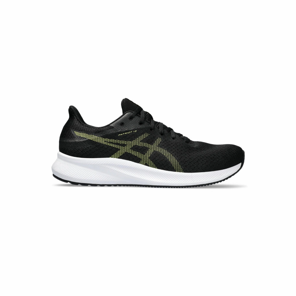 Asics Badminton Court Shoes ASICS Men's Patriot 13 Running Shoe (Black/Bright Yellow)