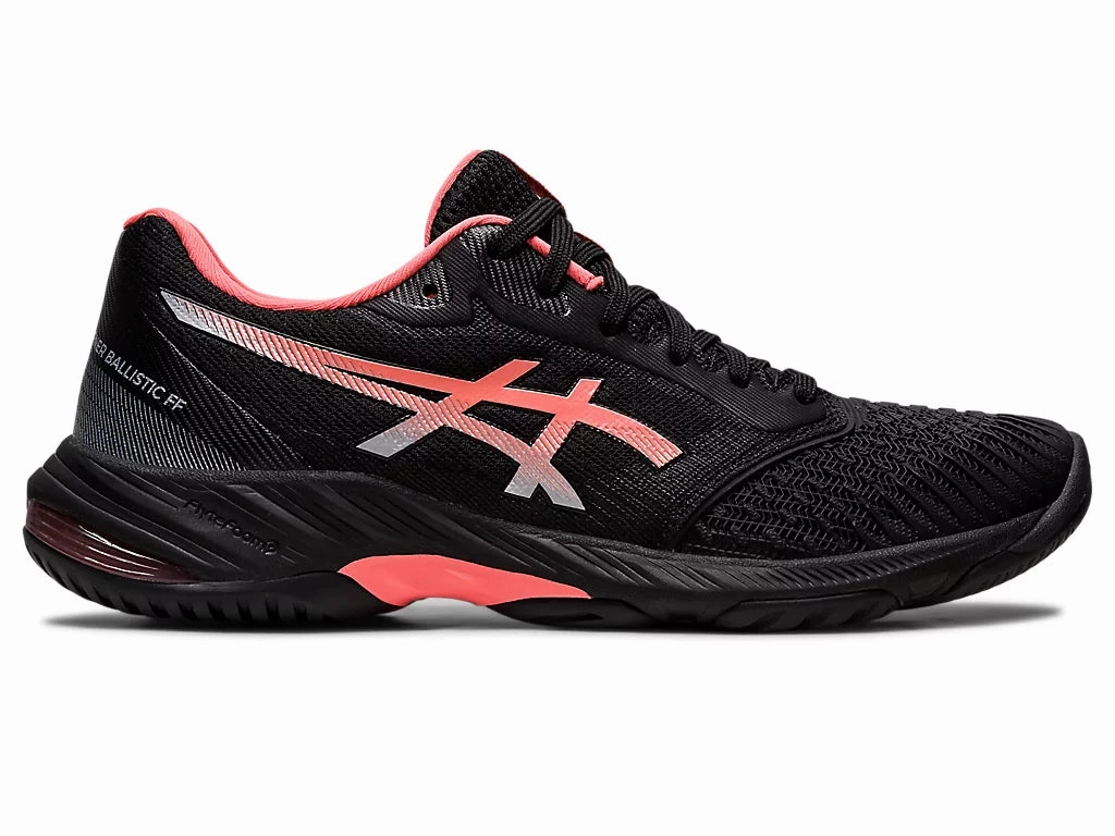 Asics Racing Shoes Asics Netburner Ballistic FF 3 Womens Black/Papaya