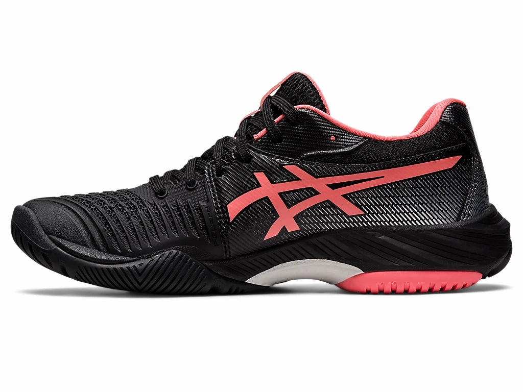 Overpronation Shoes Asics Asics Netburner Ballistic FF 3 Womens Black/Papaya