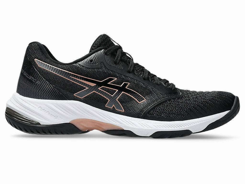 Asics Weightlifting Shoes 727 Asics Netburner Ballistic FF 3 Womens Black/Rose Gold