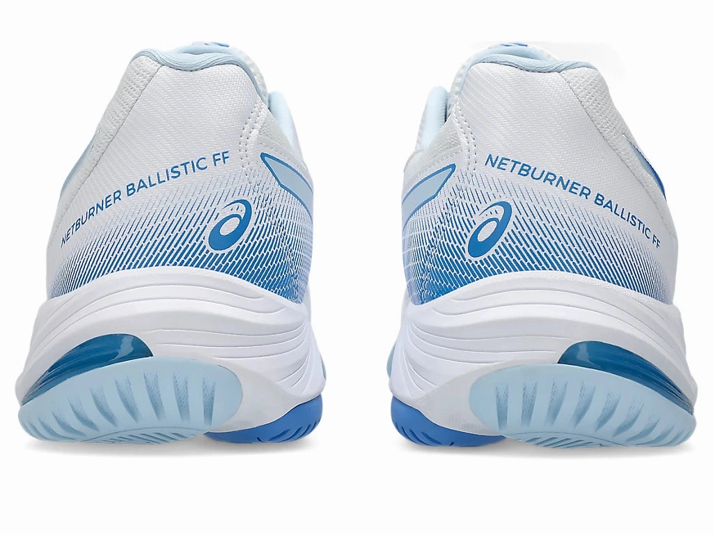 Retro Asics Shoes Asics Netburner Ballistic FF 3 Womens White/Blue Coast