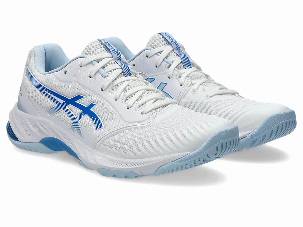 Asics Split Second 9 Wrestling Shoe Asics Netburner Ballistic FF 3 Womens White/Blue Coast