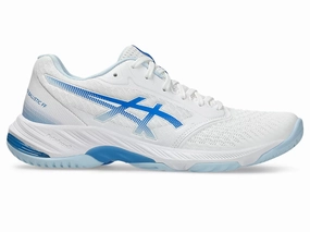 Jordan Burroughs Asics Training Shoes Asics Netburner Ballistic FF 3 Womens White/Blue Coast