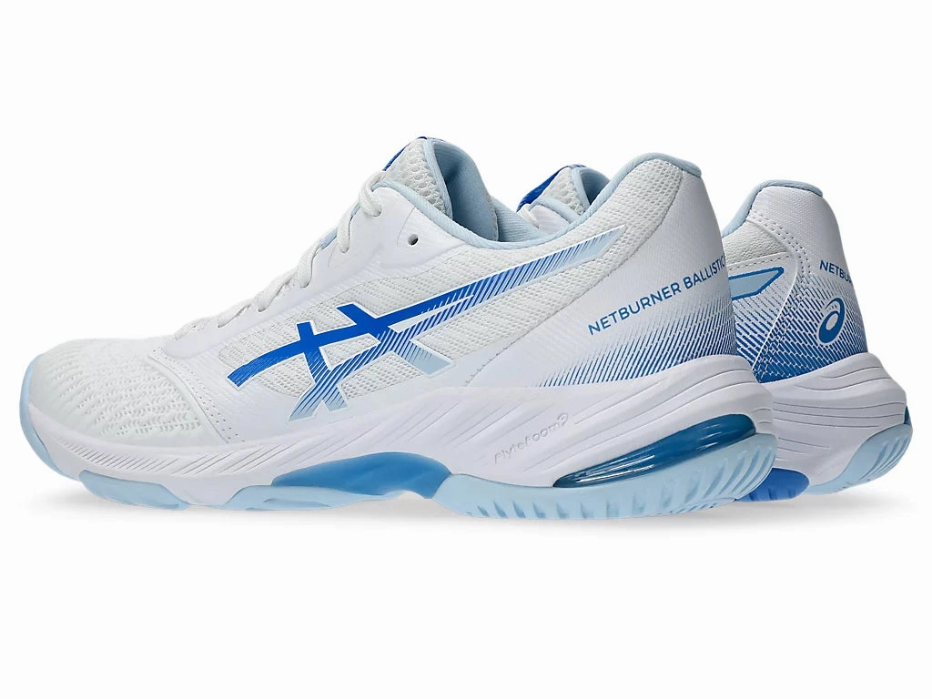 Asics Netburner Ballistic FF 3 Womens White/Blue Coast Asics Volleyball Shoes Outdoor