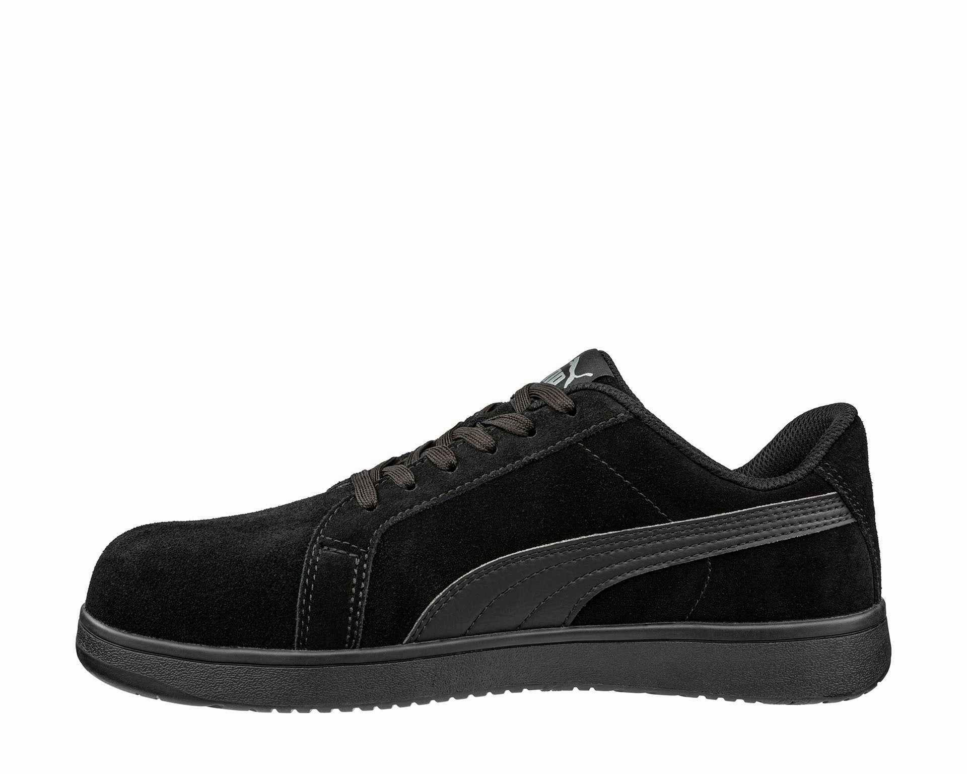 Asics Gel Court Shoes Puma Women's 640345 Iconic Black/Black Suede Low Composite Safety Toe Metal Free Work Shoes