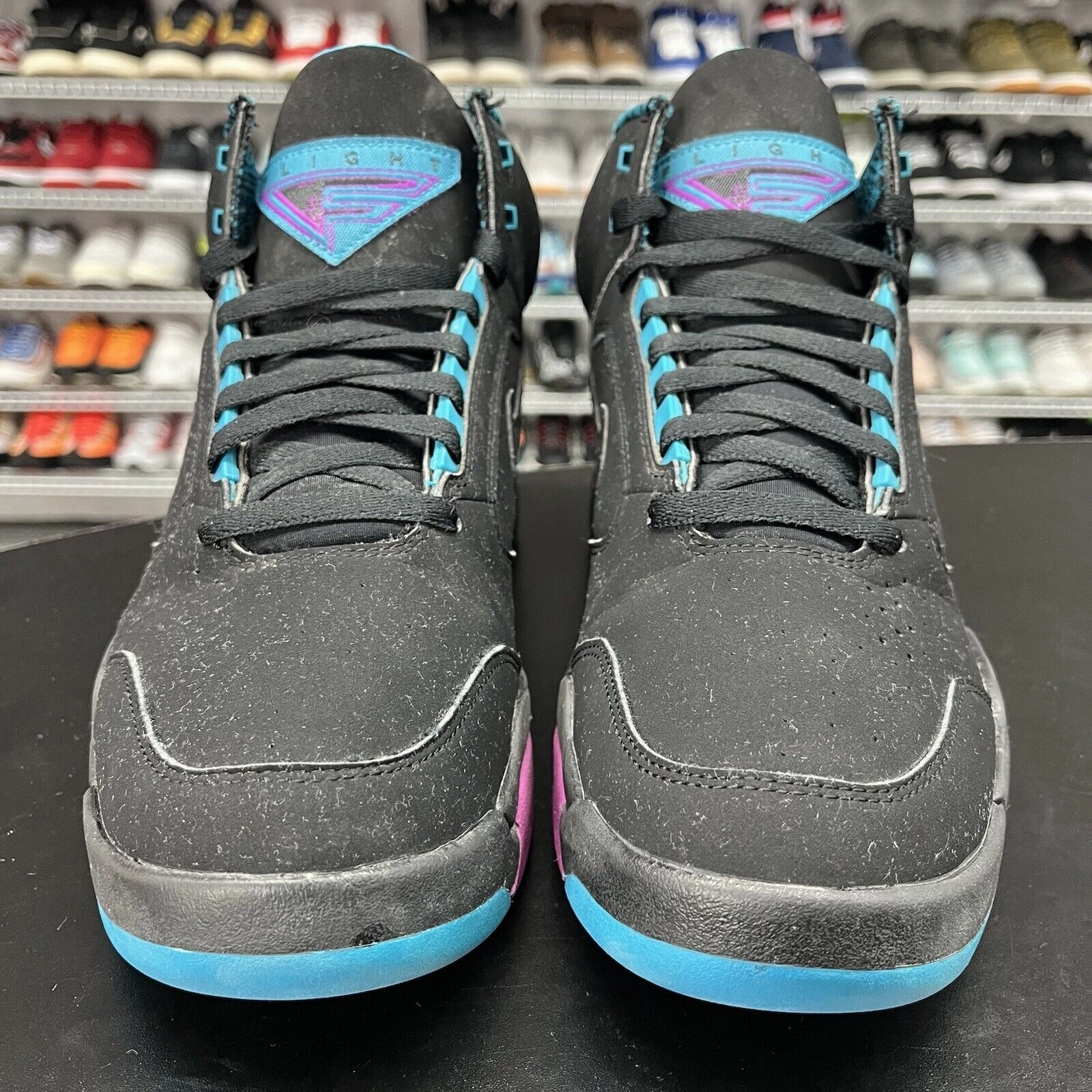 Nike Air Flight Lite Mid Black Cyber Teal DQ7687-002 Men's Size 8.5 Best Asics Walking Shoes For Overpronation