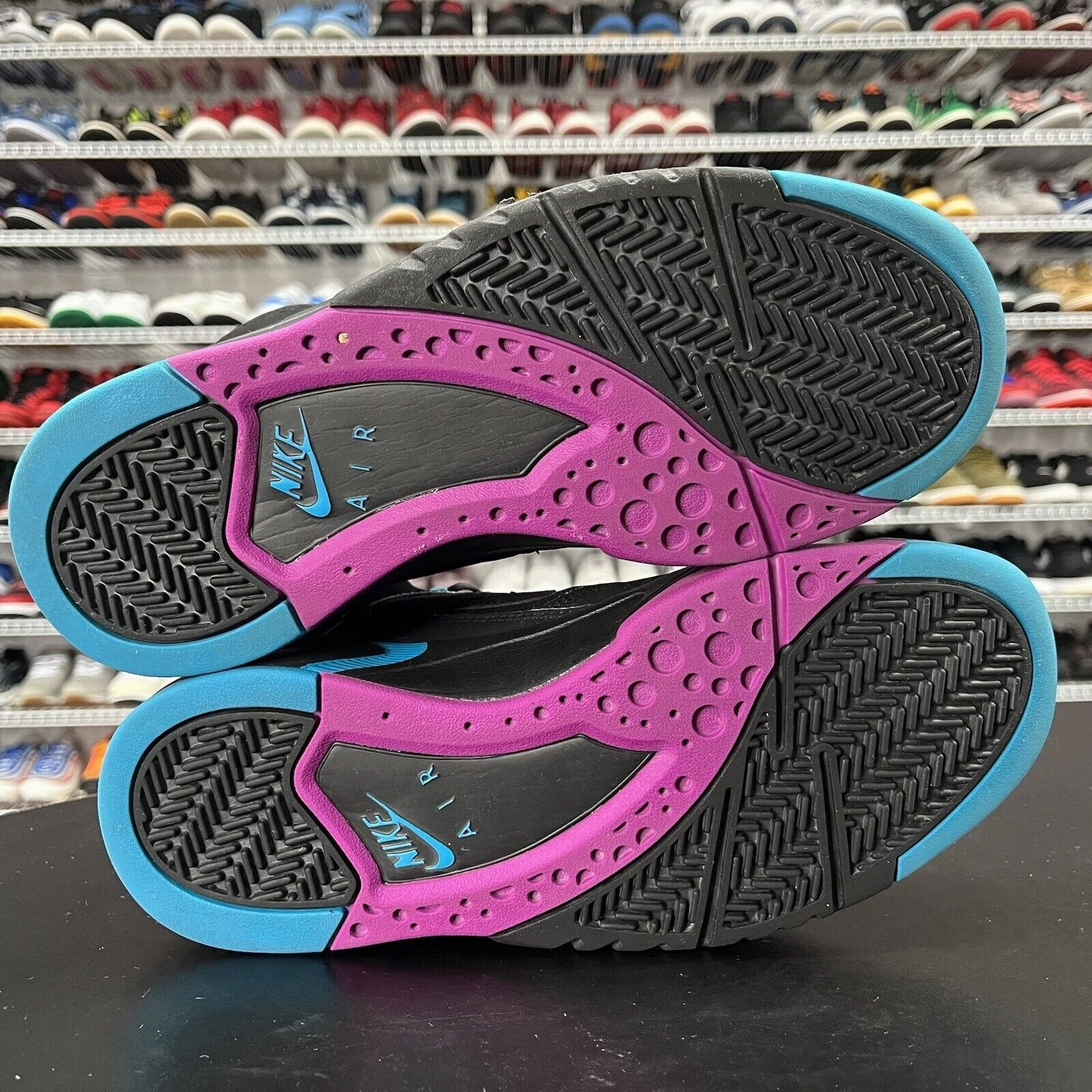 Unisex Asics Shoes Nike Air Flight Lite Mid Black Cyber Teal DQ7687-002 Men's Size 8.5