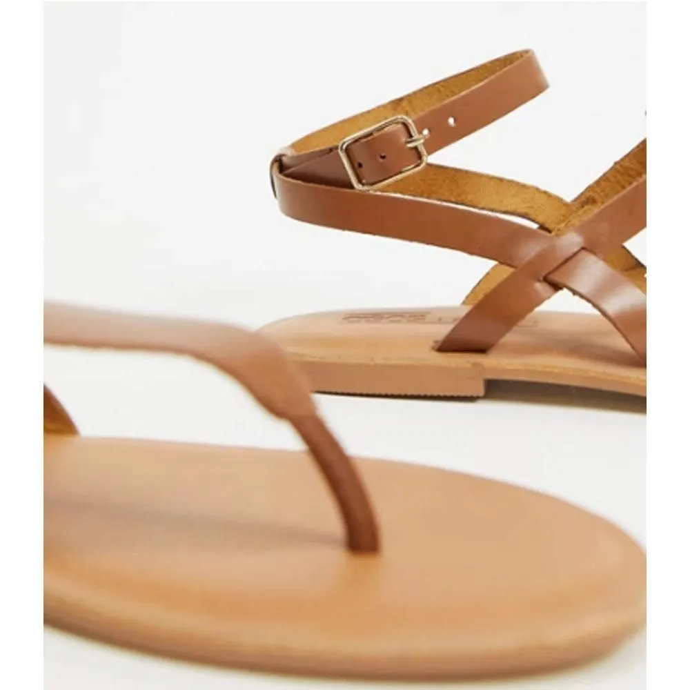 Asos- Fennel Leather Toe Post Sandal In Tan Sandals Royal Bahamian In Nassau Bahamas