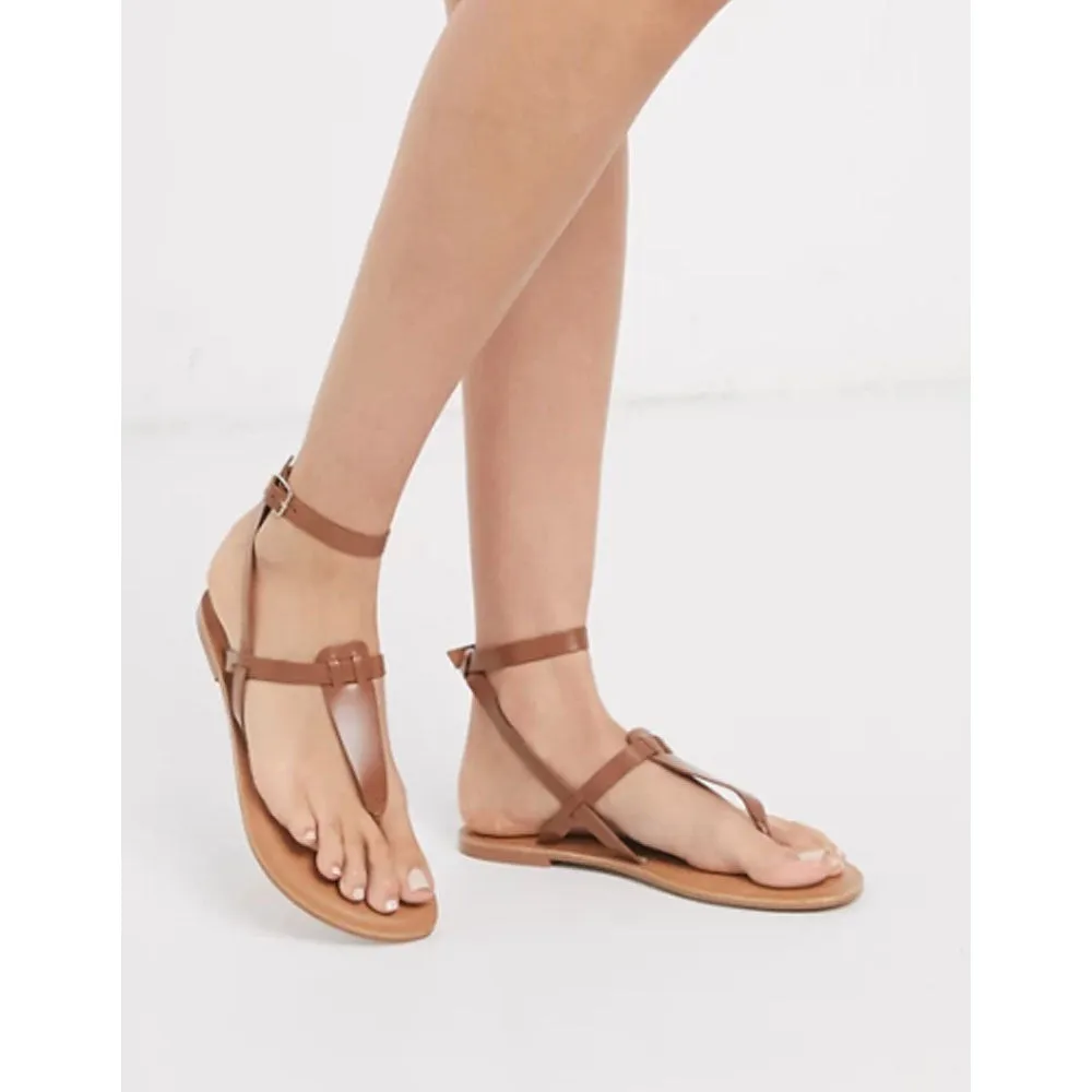 Sandals To Draw Asos- Fennel Leather Toe Post Sandal In Tan