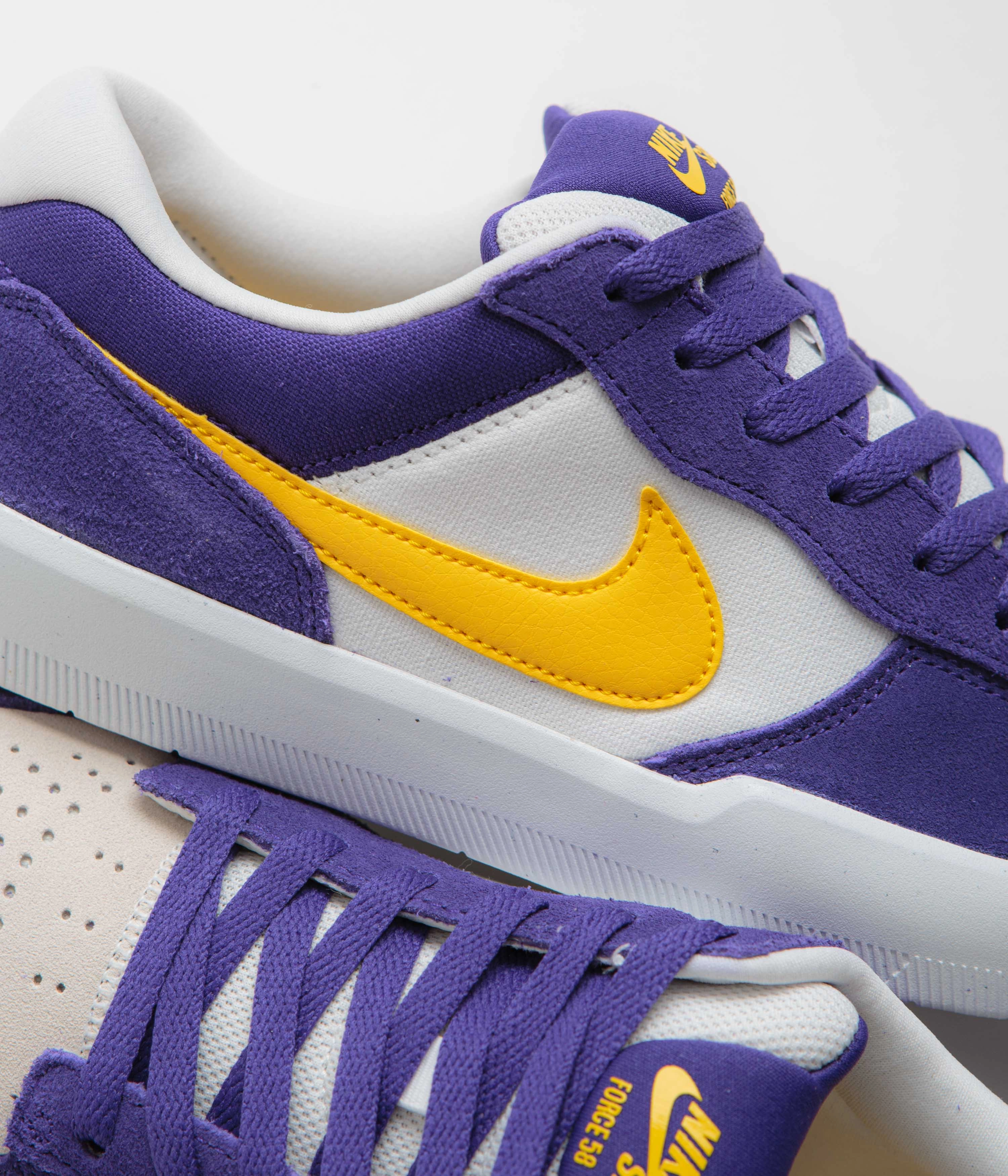 Nike SB Force 58 Shoes - Court Purple / Amarillo - White - White Asics Gel Gt-2160 Casual Shoes