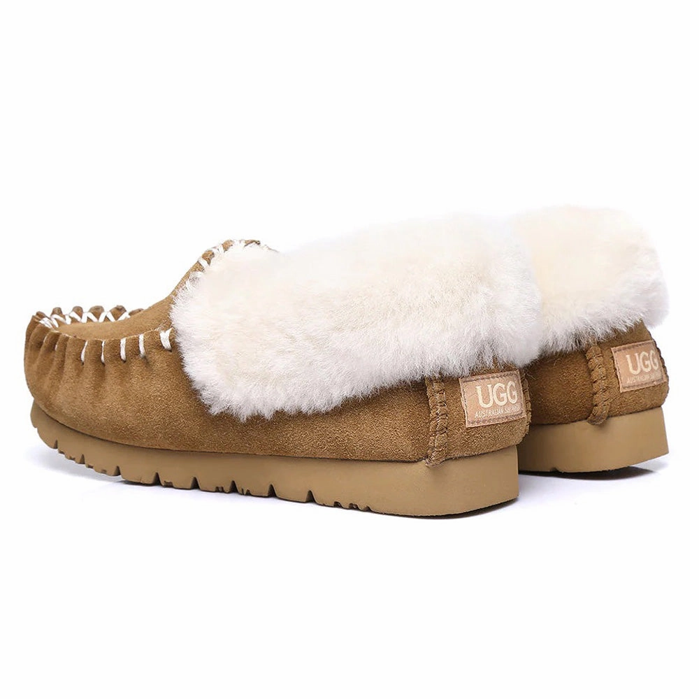 Australian Shepherd UGG MENS POPO MOCCASINS BIG SIZE Grey Cozy Knit Slippers