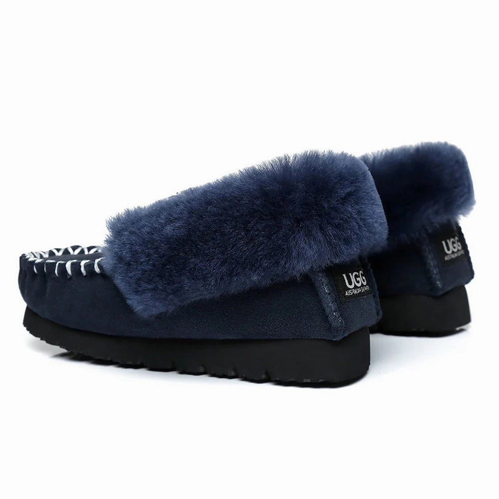 Anti Slip Slippers For Elderly Australian Shepherd UGG MENS POPO MOCCASINS BIG SIZE