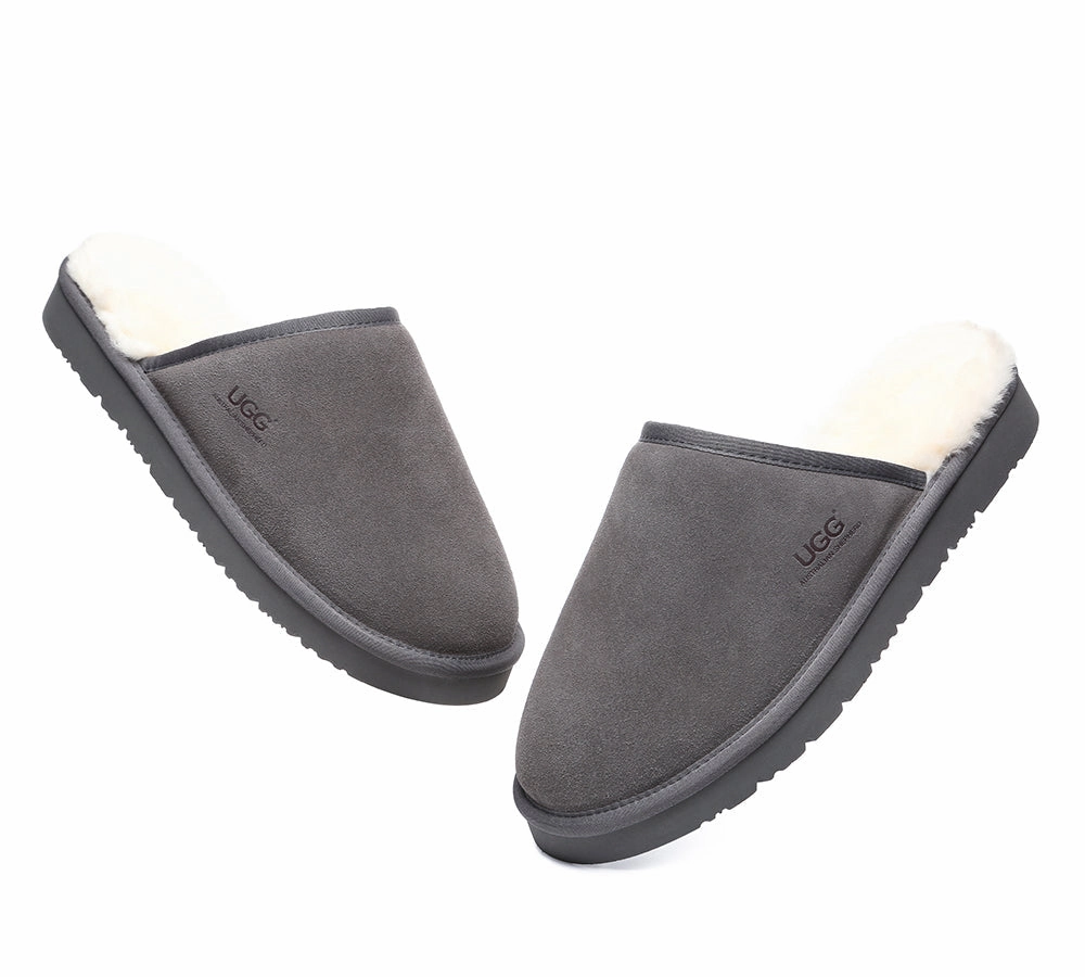 AUSTRALIAN SHEPHERD UGG Slippers Men Sheepskin Wool Scuff Cruz Target House Slippers