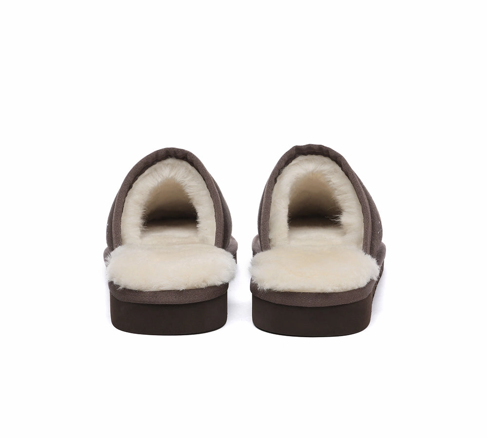 AUSTRALIAN SHEPHERD UGG Slippers Men Sheepskin Wool Scuff Cruz Spanish Word For Slippers