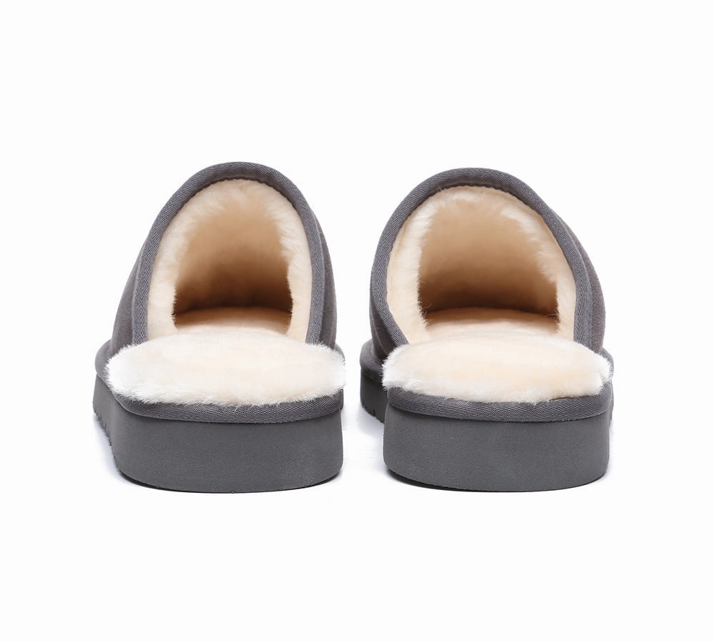 AUSTRALIAN SHEPHERD UGG Slippers Men Sheepskin Wool Scuff Cruz Clove Platform Slide Sandals- From Macys Gold