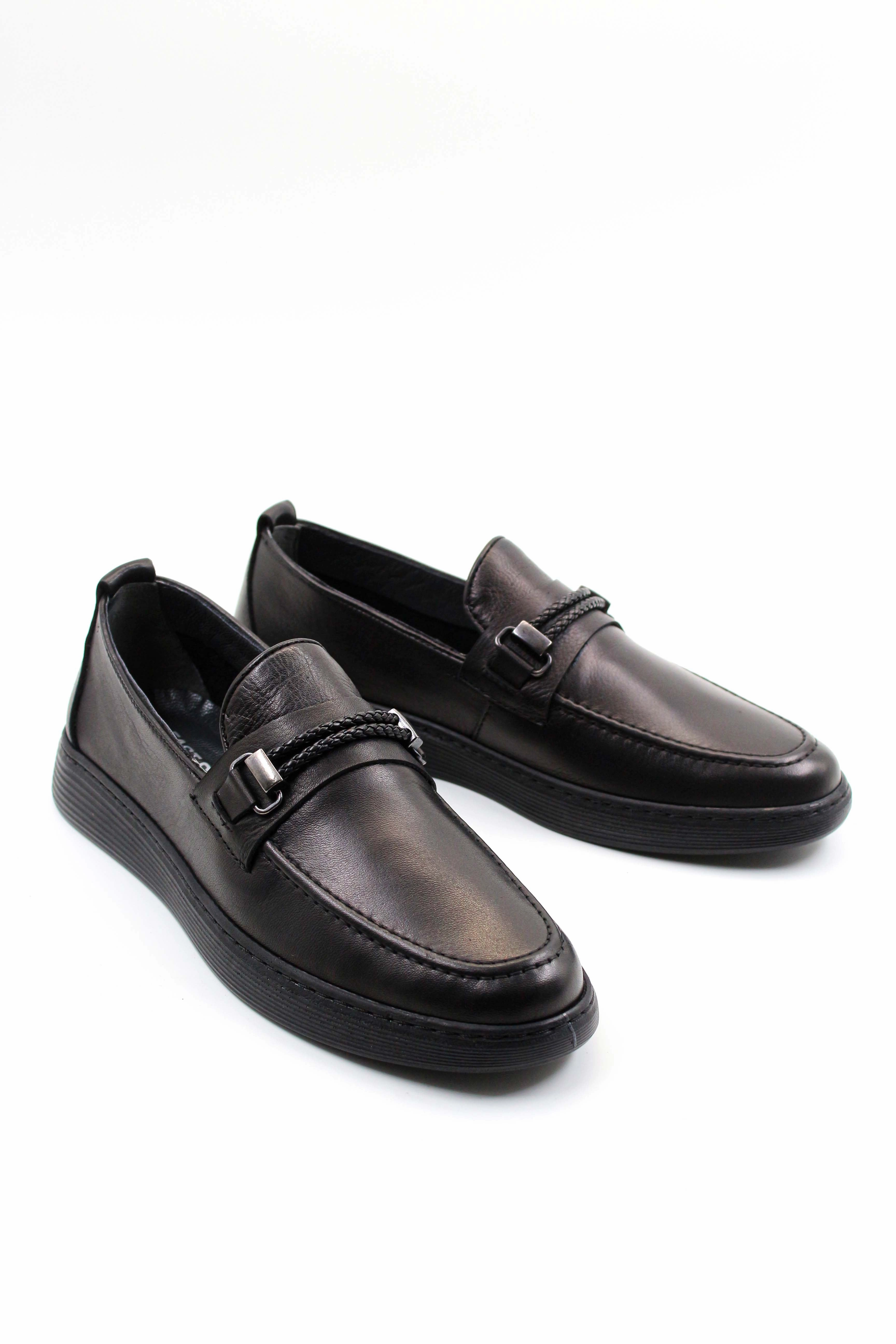 FST Genuine Leather Men's Casual Shoes 943MA800 Black - Gardena On Cloudnova Form 2 Tt Casual Shoes