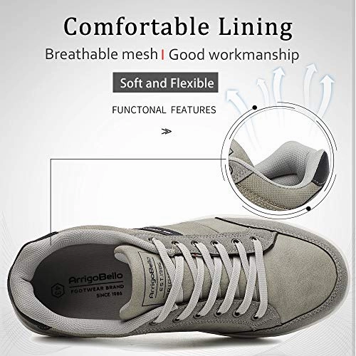 The Best Work Shoes For Flat Feet AX BOXING Mens Casual Shoes Fashion Sneakers Breathable Comfort Walking Shoes for Male(Gray Color, Numeric_10_Point_5)