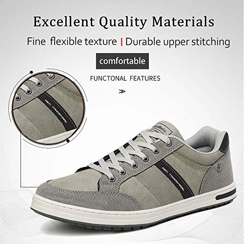 AX BOXING Mens Casual Shoes Fashion Sneakers Breathable Comfort Walking Shoes for Male(Gray Color, Numeric_10_Point_5) Flat Boots Shoes