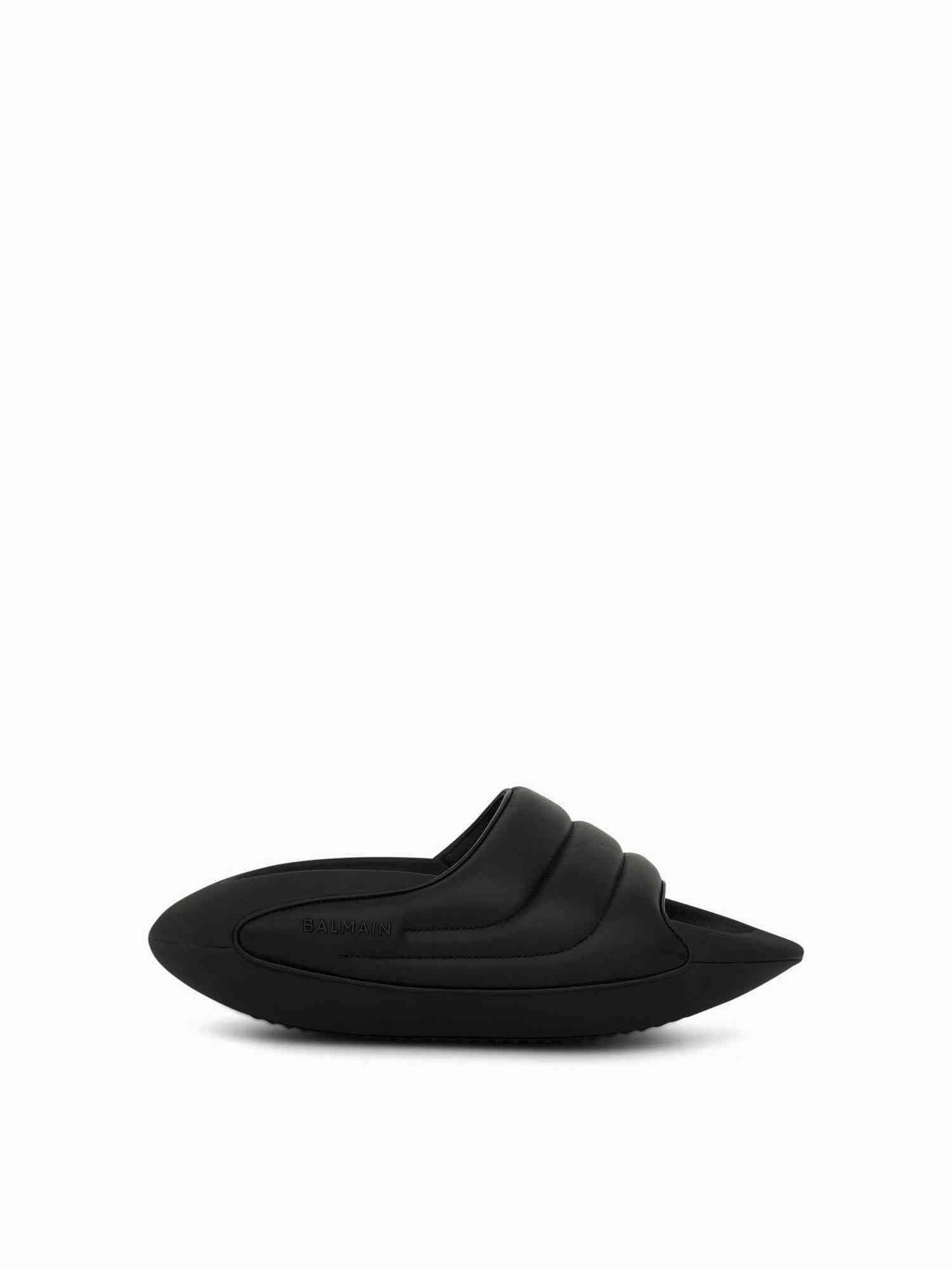 B-It Quilted Lambskin Sliders in Black Geox Sandals