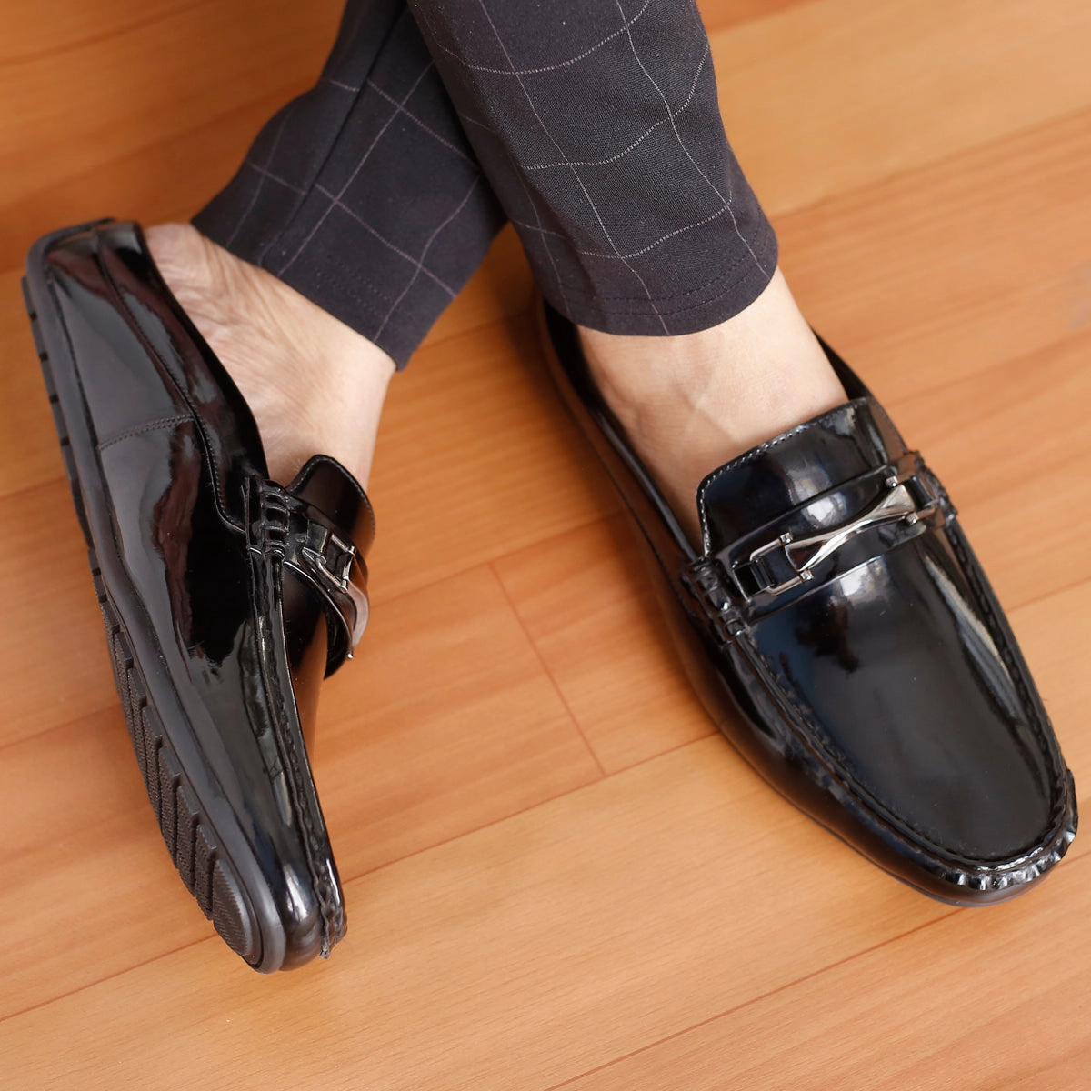 Florsheim Shoes Loafers Bacca Bucci JAMBOREE Fashion Mules/Clogs/Backless Loafers for Party/Travel/Office-Shiny Black