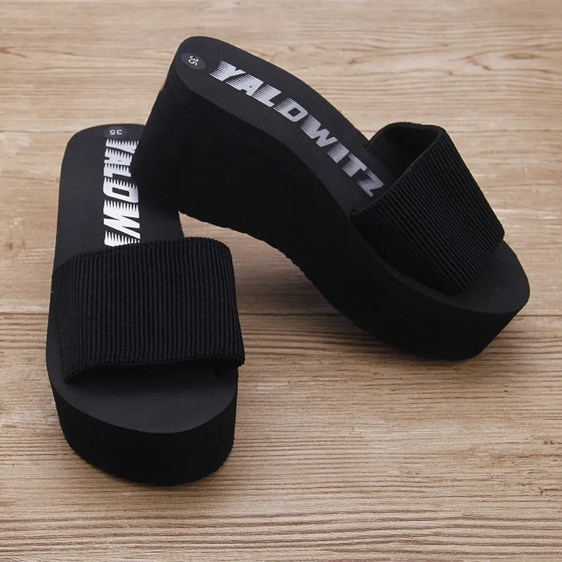 Women Beach Elastic Fabric Slippers Cute Bunny Slippers