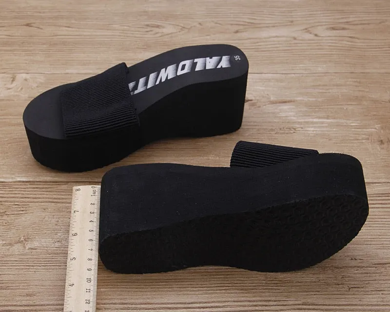 Depth Slippers Women Beach Elastic Fabric Slippers
