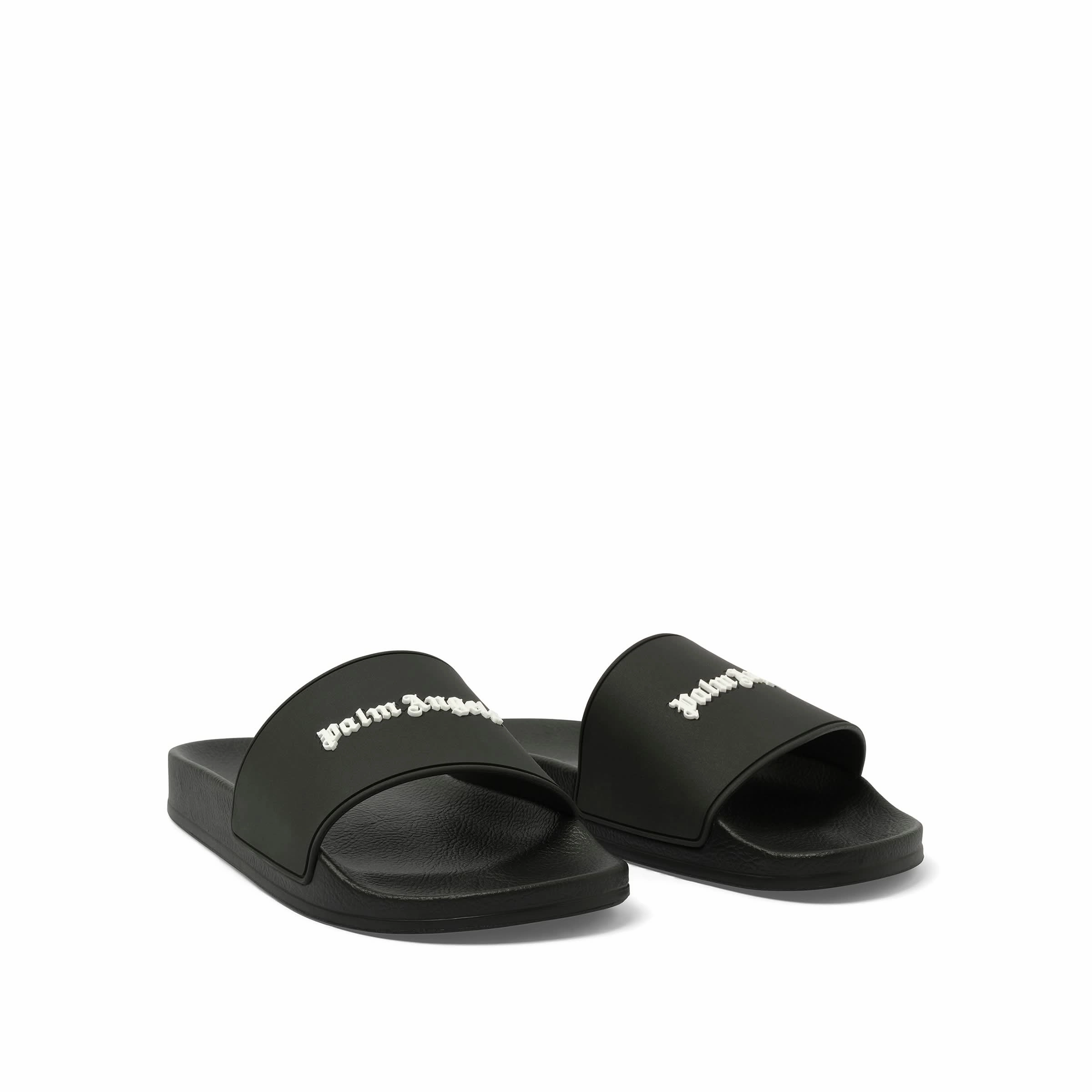 Classic Logo Pool Slider in Black/White Sandals Memory Foam