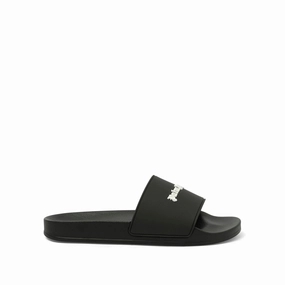 Sandals Royal Classic Logo Pool Slider in Black/White