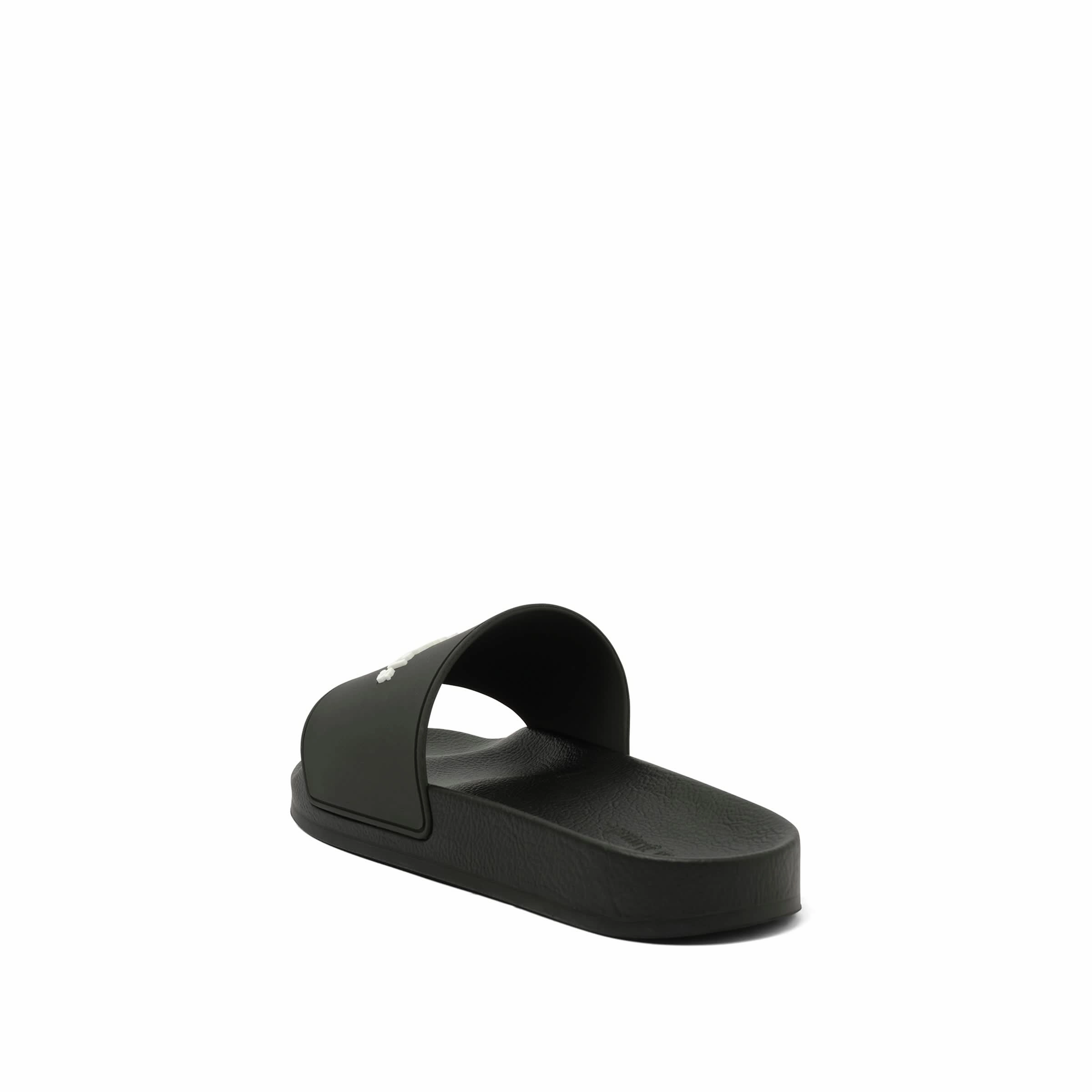 Classic Logo Pool Slider in Black/White High Arch Sandals