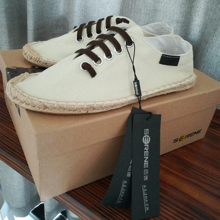 SERENE 3 Colors Man Lace-up Flats Casual Canvas Shoes Hermes Flat Shoes