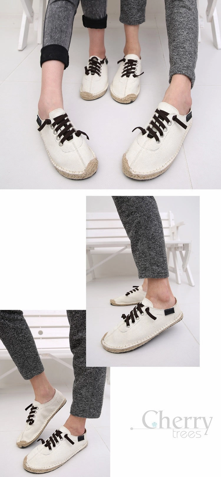 SERENE 3 Colors Man Lace-up Flats Casual Canvas Shoes Flat Shoes Size 3