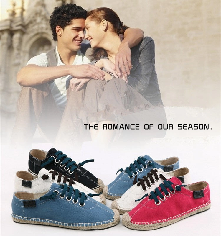 SERENE 3 Colors Man Lace-up Flats Casual Canvas Shoes The Flat Head Shoes