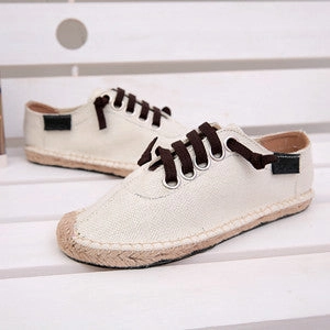 Best Walking Shoes For Pronation And Flat Feet SERENE 3 Colors Man Lace-up Flats Casual Canvas Shoes